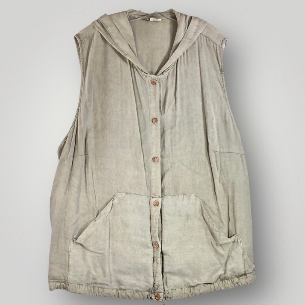 Clio II Sleeveless Hooded Button Down Shirt Size 3X!
